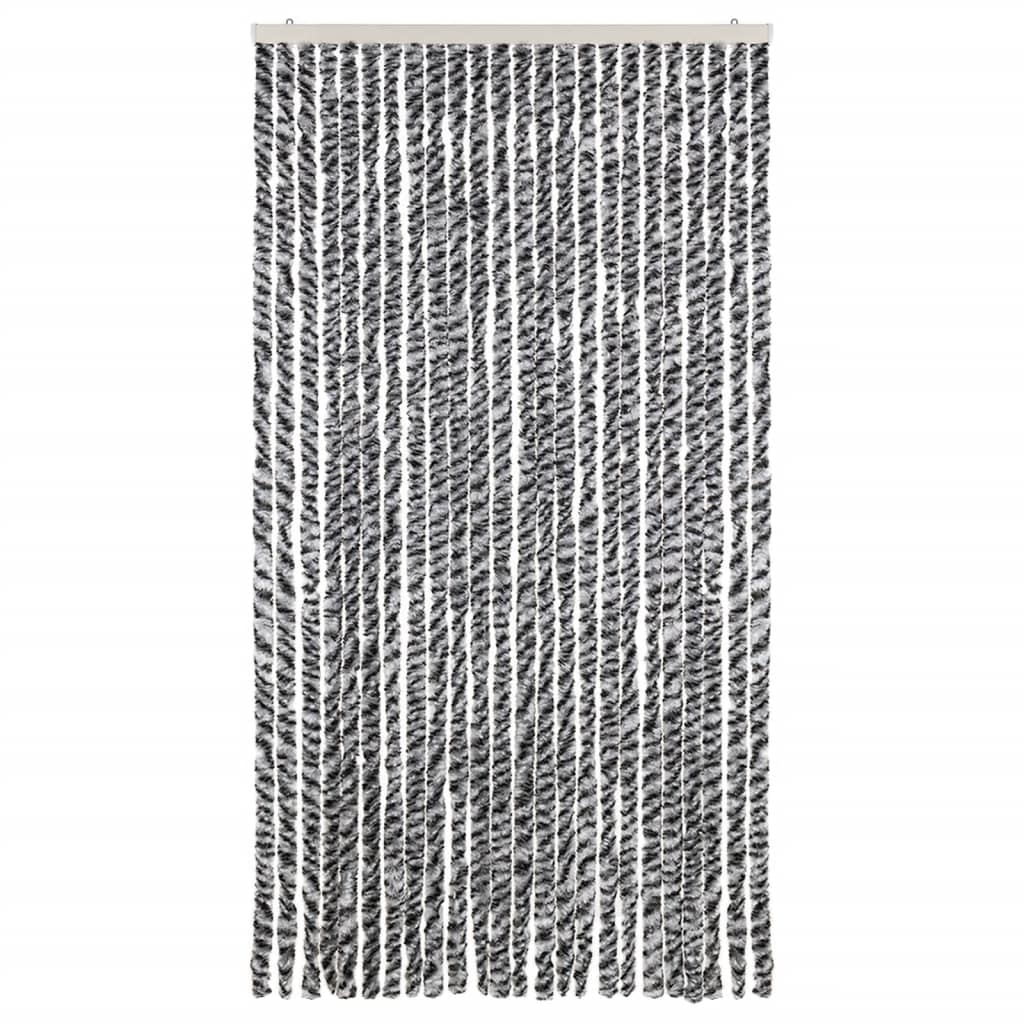 Vidaxl Fly curtain 100x200 cm Chenille Gray and Black and White