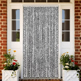 Vidaxl Fly Curtain 100x200 cm Chenille Grey and Black and White