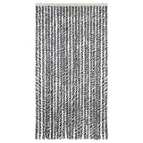 Cortina de mosca Vidaxl 100x230 cm chenille gris y blanco y negro