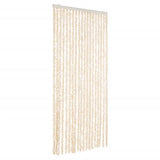 Vidaxl Fly Curtain 56x185 cm Chenille Beige and White