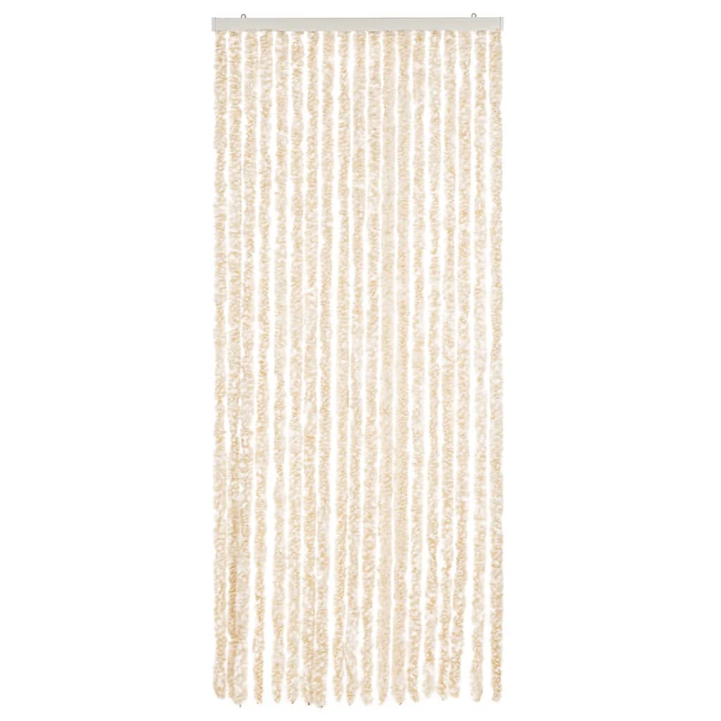 Vidaxl Fly Curtain 56x185 cm Chenille Beige og White