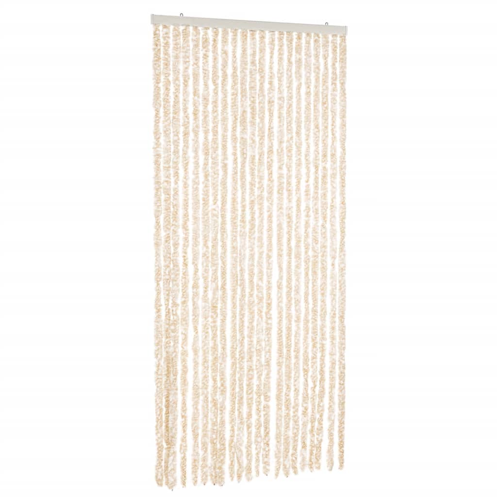 Vidaxl vliegengordijn 90x200 cm chenille beige en wit