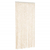 Vidaxl Fly Vorhang 90x200 cm Chenille Beige und Weiß