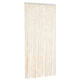 Cortina de mosca Vidaxl 90x220 cm chenille beige y blanco