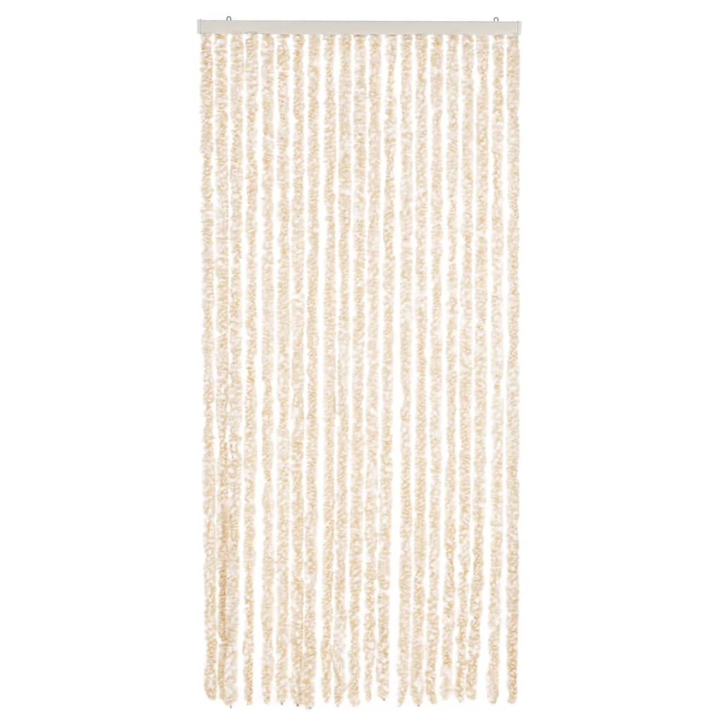 Vidaxl vliegengordijn 90x220 cm chenille beige en wit