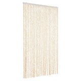 Cortina de mosca Vidaxl 100x200 cm chenille beige y blanco