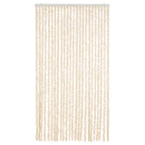 Vidaxl Fly Curtain 100x200 cm Chenille Beige and White