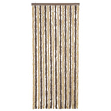 Vidaxl Fly Vorhang 56x185 cm Chenille dunkelbraun und beige