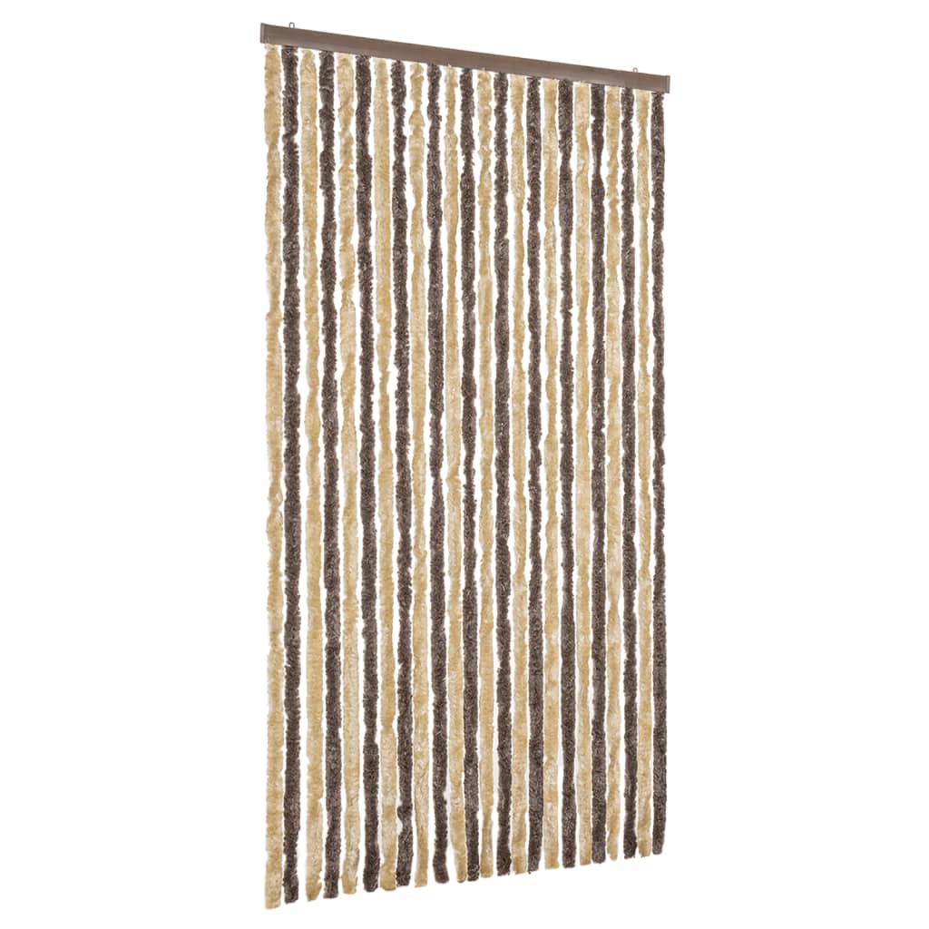 Vidaxl vliegengordijn 100x220 cm chenille donkerbruin en beige