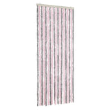 Vidaxl vliegengordijn 56x185 cm chenille zilvergrijs en roze