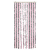 Vidaxl Fly Curtain 90x200 cm Chenille Silver Grey and Pink