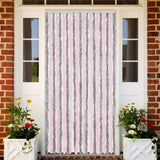 Vidaxl Fly Curtain 90x220 cm Chenille sølvgrå og rosa