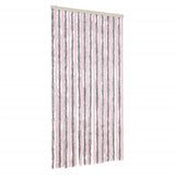 Vidaxl Fly Curtain 100x200 cm Chenille argento grigio e rosa