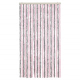 Vidaxl Fly Cundain 100x220 cm Chenille Silver Grey and Pink