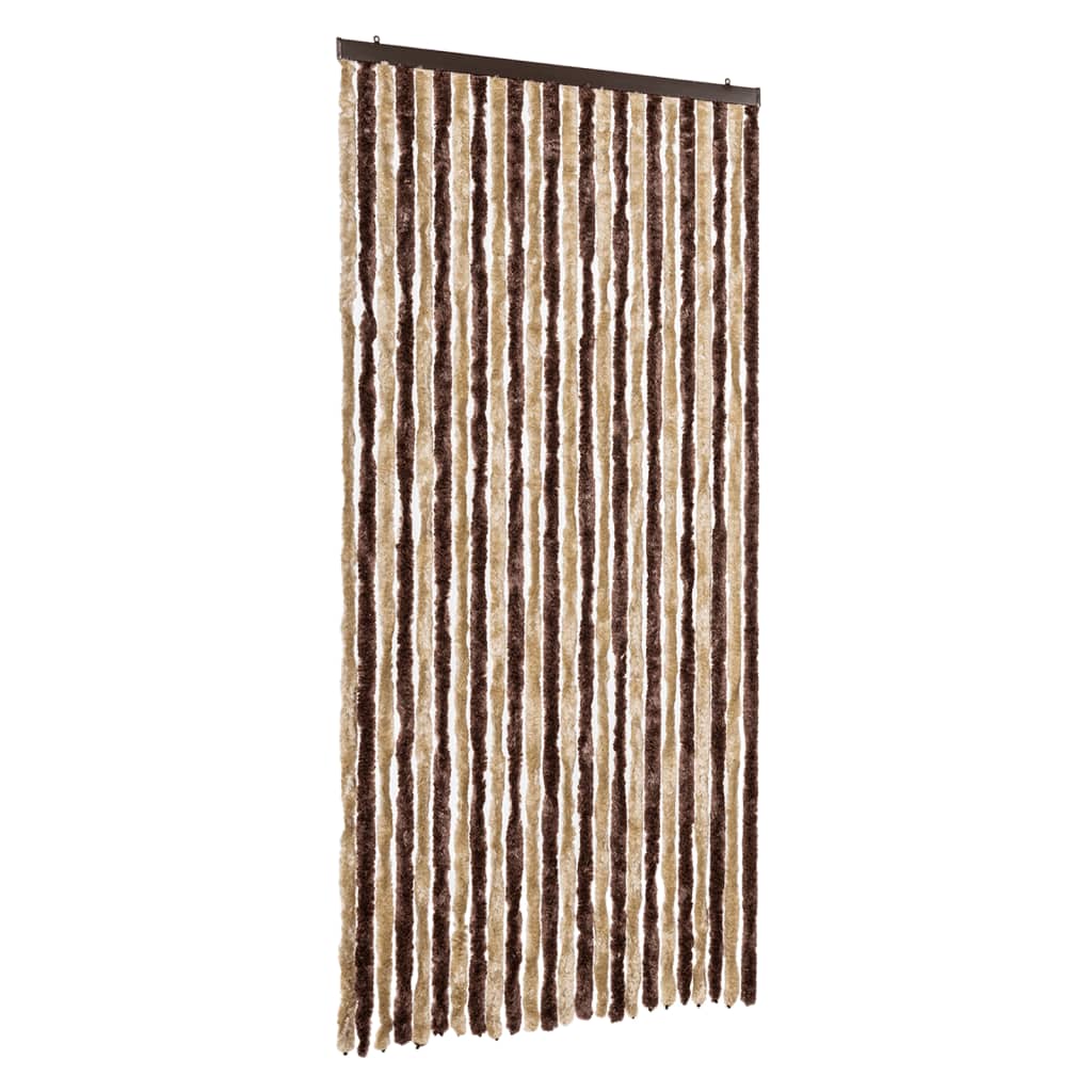 Vidaxl Fly Curtain 100x200 cm Chenille Beige och Light Brown