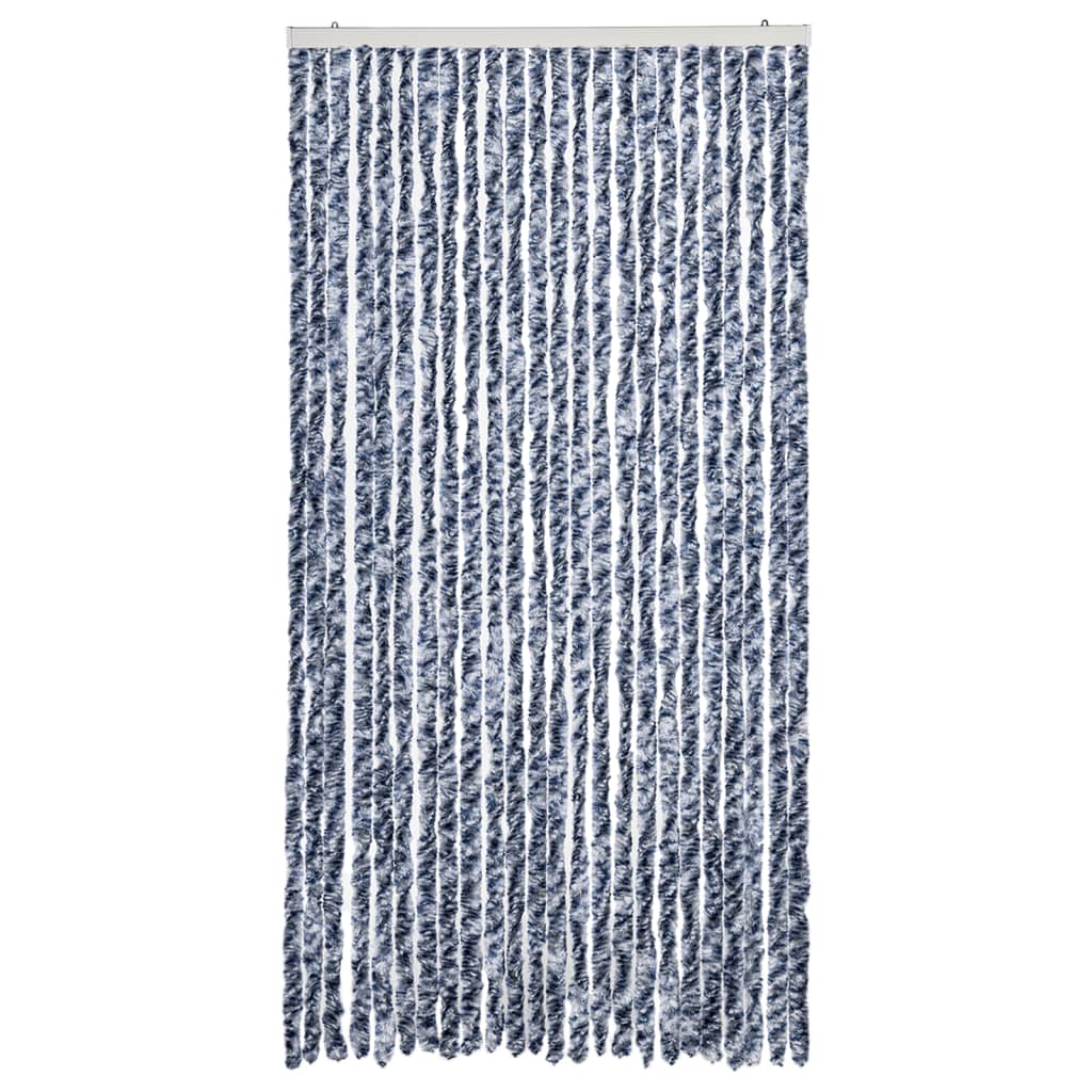 Vidaxl Fly Cundain 100x200 cm Chenille Blue and White