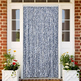 Vidaxl Fly Curtain 100x200 cm Chenille blu e bianco