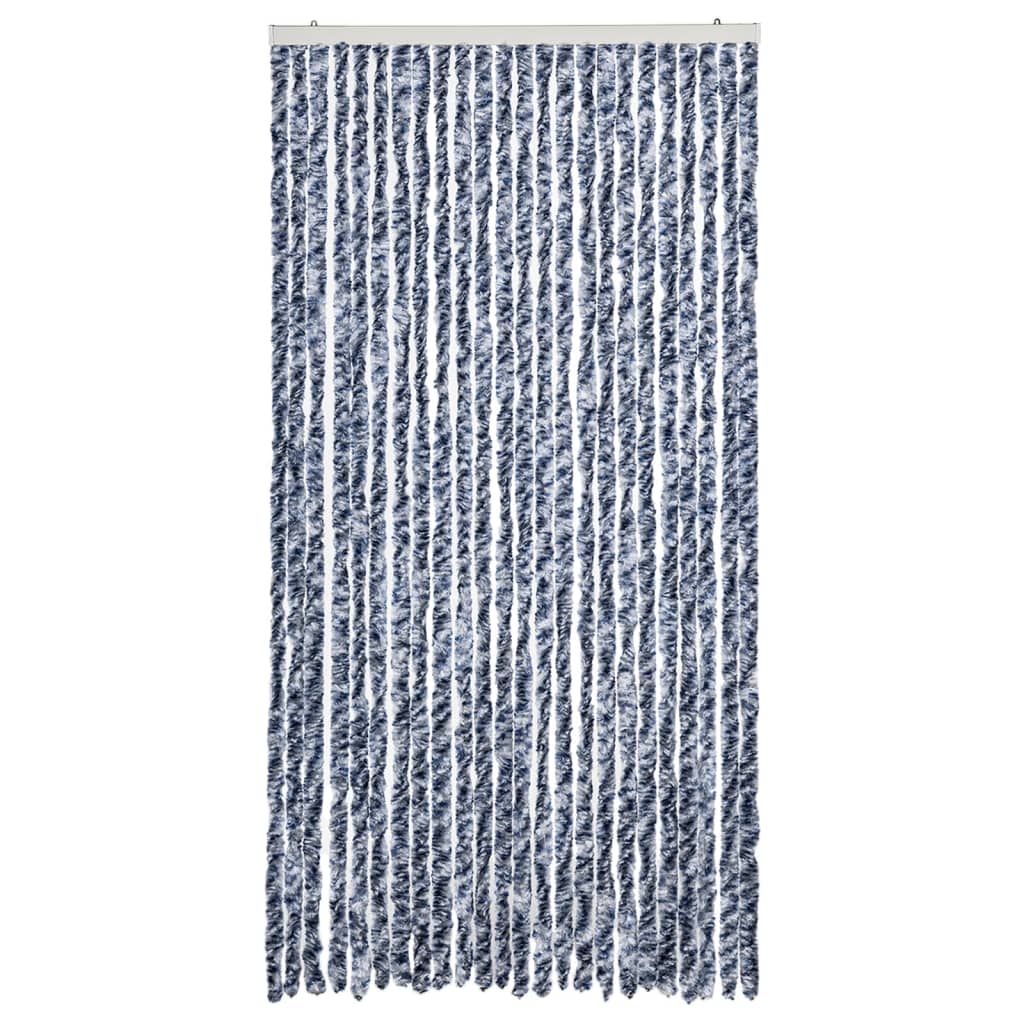 Vidaxl Fly Curtain 100x230 cm Chenille blu e bianco