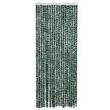 Vidaxl Fly Curtain 56x200 cm CHENILLE VERT ET BLANC