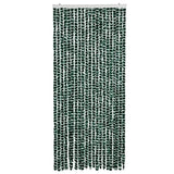 Cortina de mosca Vidaxl 90x200 cm chenille verde y blanco