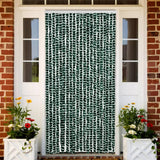 Vidaxl muha zavesa 90x200 cm Chenille Green and White