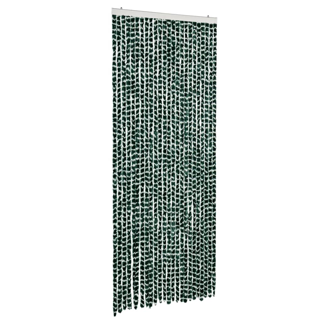 Vidaxl Fly Curtain 100x200 cm Chenille Green and White