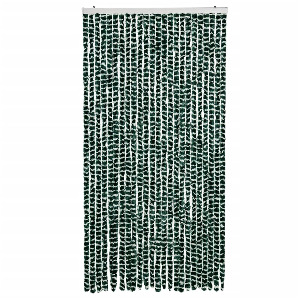 Vidaxl Fly Curtain 100x200 cm Chenille verde e bianco