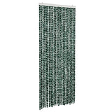 Vidaxl Fly Curtain 100x230 cm Chenille verde e bianco