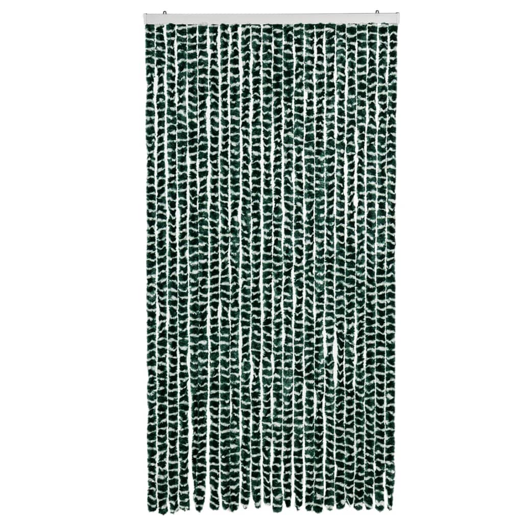 Vidaxl Fly Cundain 100x230 cm Chenille Green and White