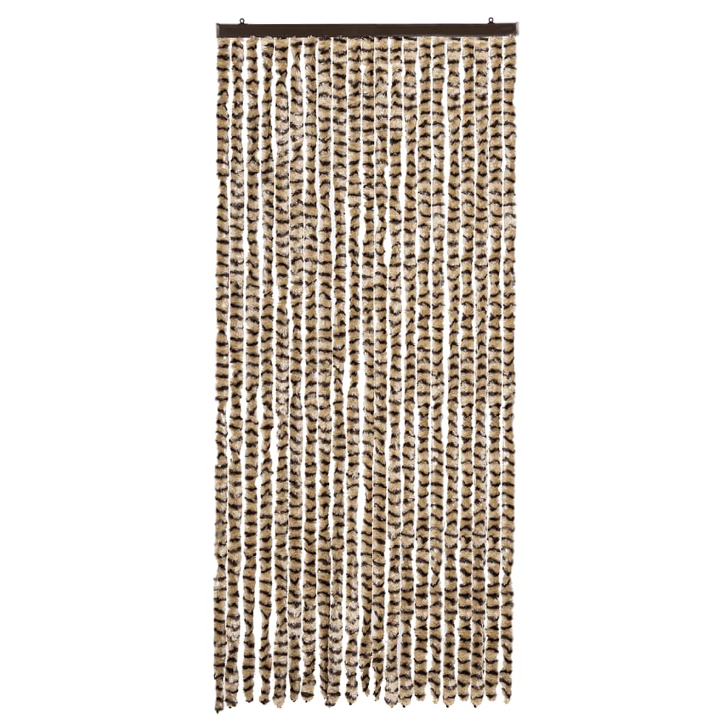 Vidaxl Fly Curtain 90x200 cm Chenille Beige og Brown