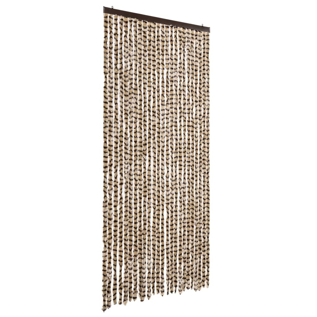 Vidaxl fléien Ridoen 100x200 cm Chenille Beige a brong