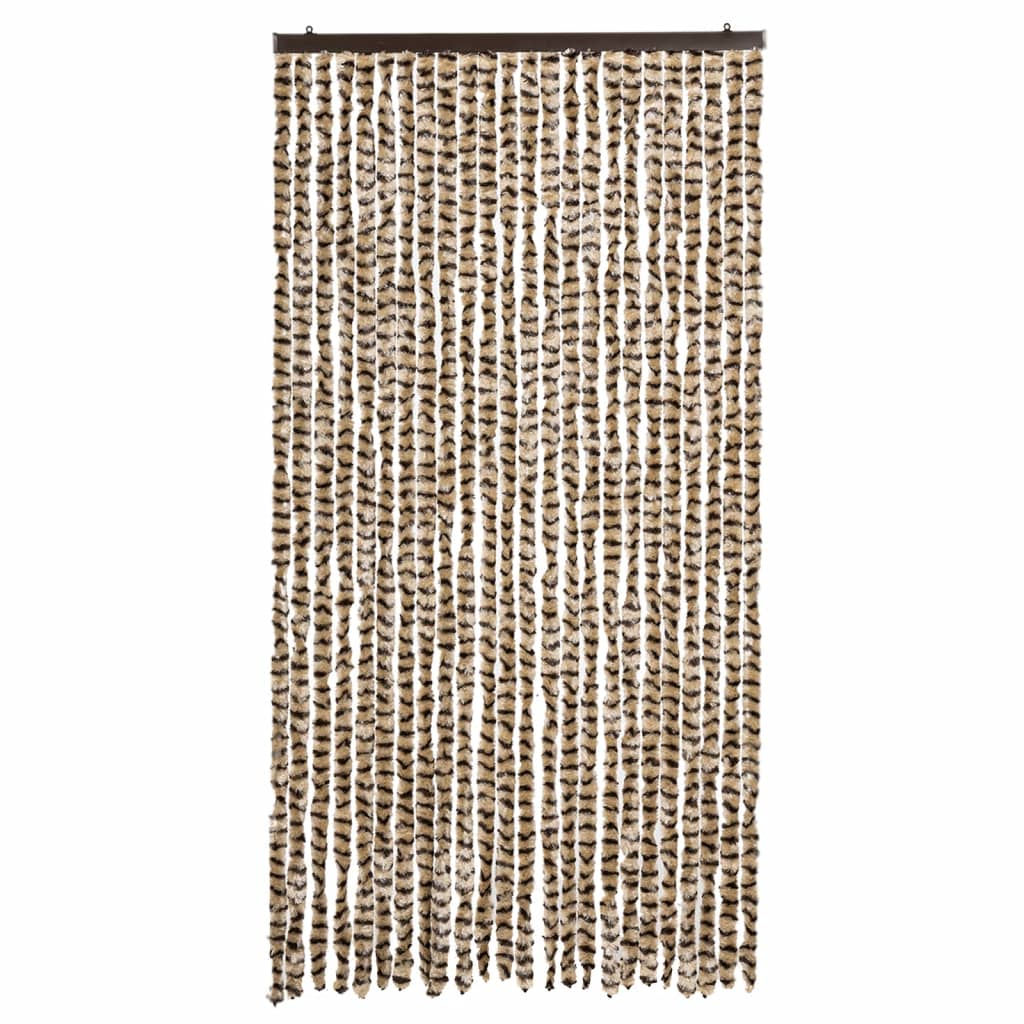 Vidaxl fléien Ridoen 100x200 cm Chenille Beige a brong