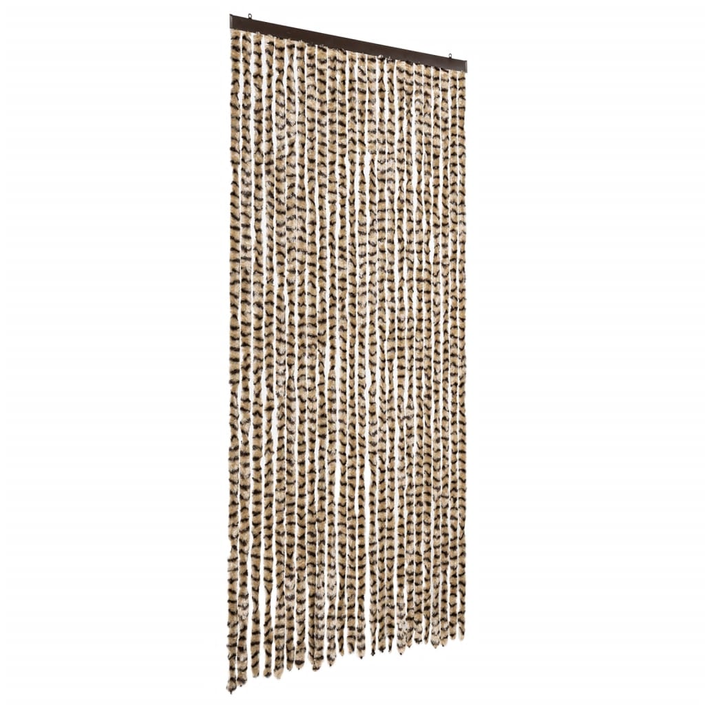 Vidaxl Fly Curtain 100x230 cm Chenille Beige and Brown