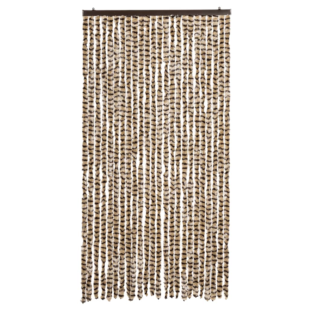 Vidaxl Fly Vorhang 100x230 cm Chenille Beige und Braun