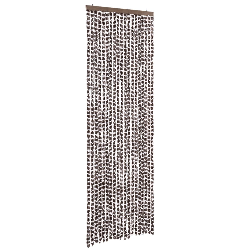 Vidaxl Fly Curtain 56x200 cm CHENILLE BRORN ET BLANC