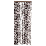 Vidaxl Fly curtain 56x200 cm Chenille Brown and White