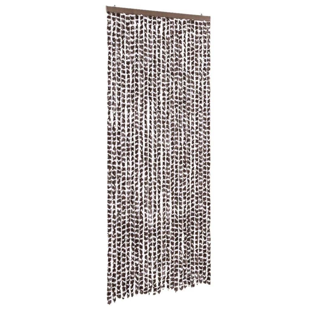 Vidaxl Fly curtain 100x200 cm Chenille Brown and White