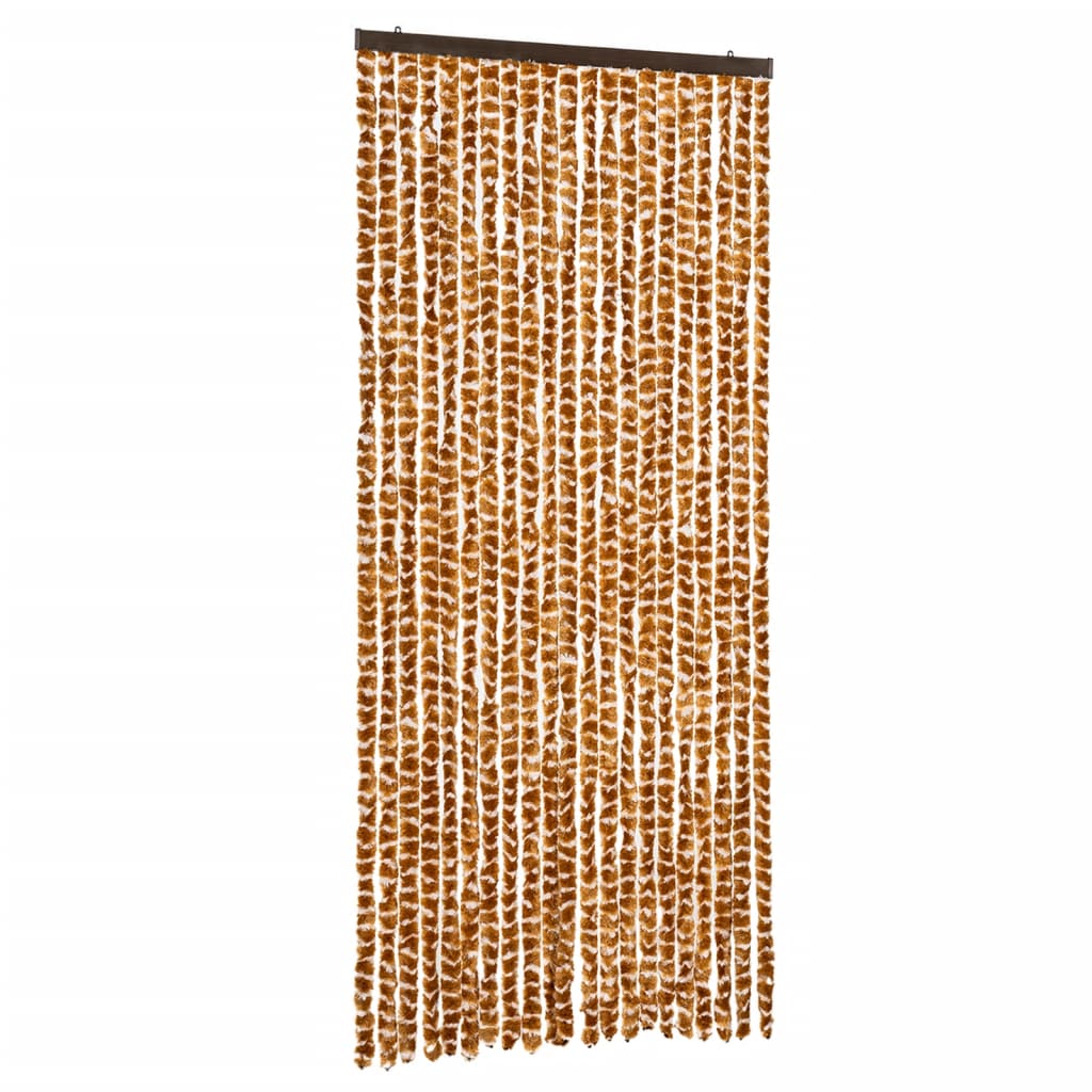 Vidaxl Fly Curtain 90x200 cm CHENILLE OCER ET BLANC