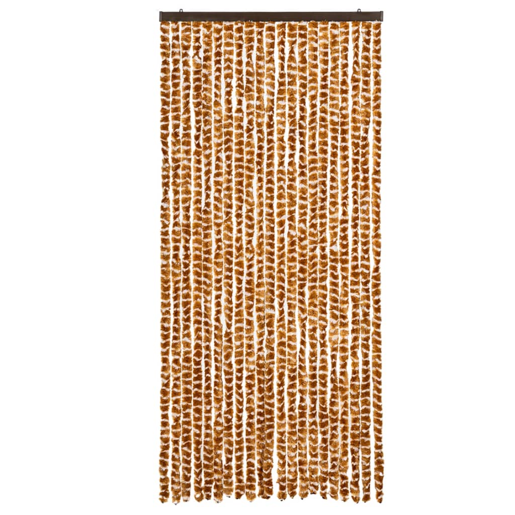 Vidaxl Fly Curtain 90x200 cm CHENILLE OCER ET BLANC