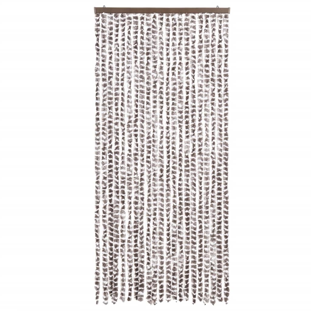 Vidaxl Fly Curtain 90x200 cm Chenille Taupe og White