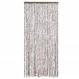 Cortina de mosca Vidaxl 90x200 cm chenille tope y blanco