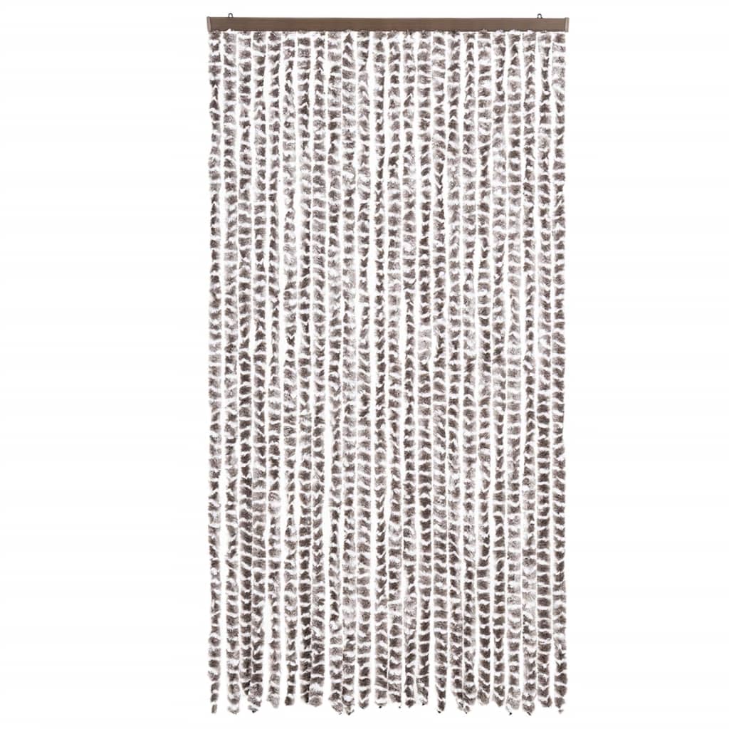 Vidaxl Fly Curtain 100x200 cm Chenille Taupe og White