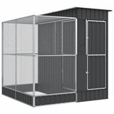 Vidaxl Aviary med forlengelse 209x203x216 cm stål sølvfarget