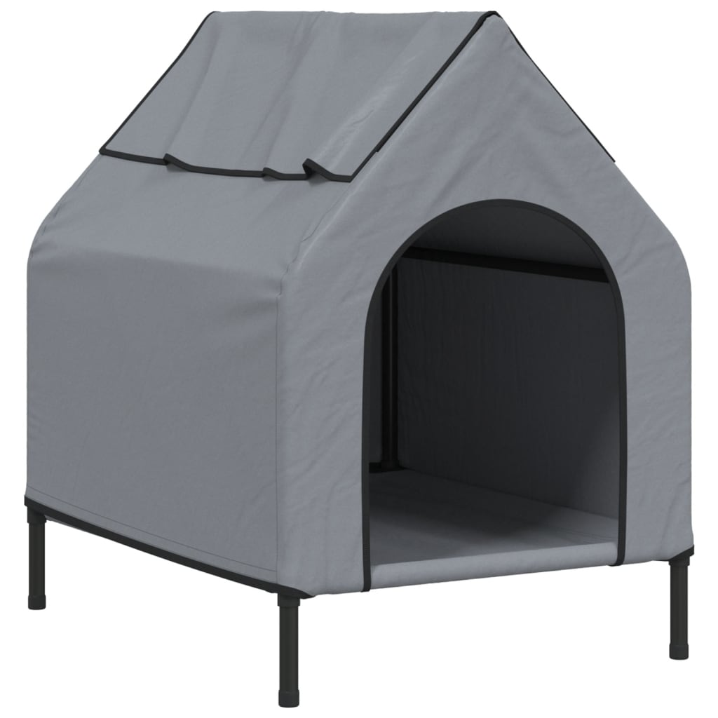 Vidaxl dog loft Oxford fabric and steel light gray