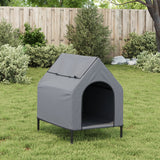 Vidaxl Dog Loft Oxford Tessuto e grigio chiaro in acciaio