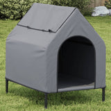 Vidaxl Dog Loft Oxford Tessuto e grigio chiaro in acciaio