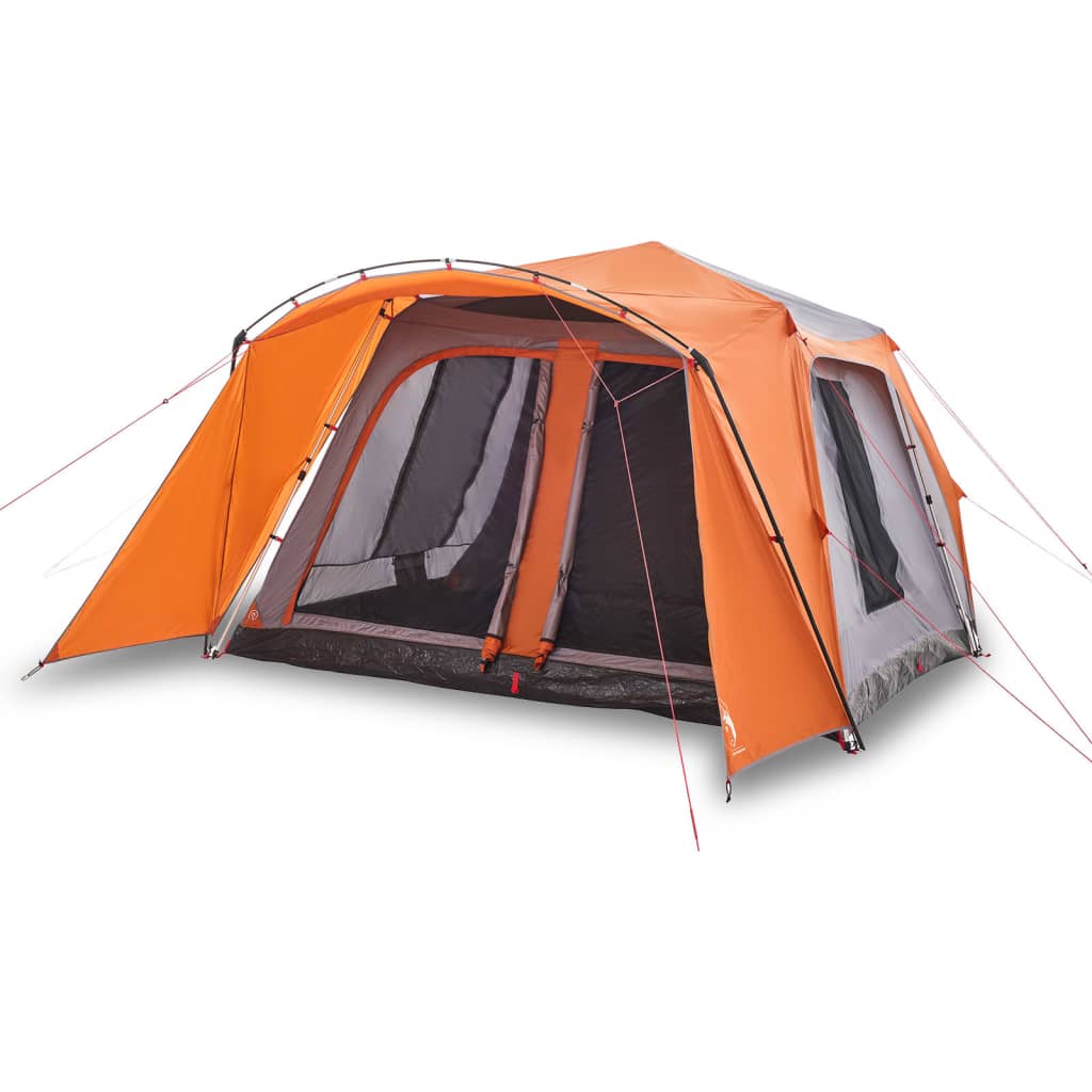 Tenda Vidaxl con tenda da tenda di 9 persone a rilascio veloce grigio e arancione