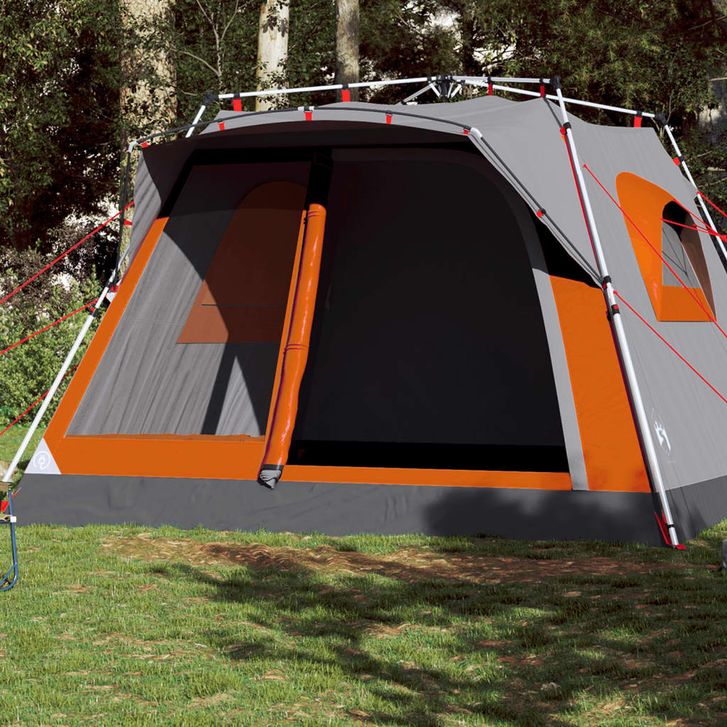 Vidaxl Family 7 Person Fast Release Grey and Orange