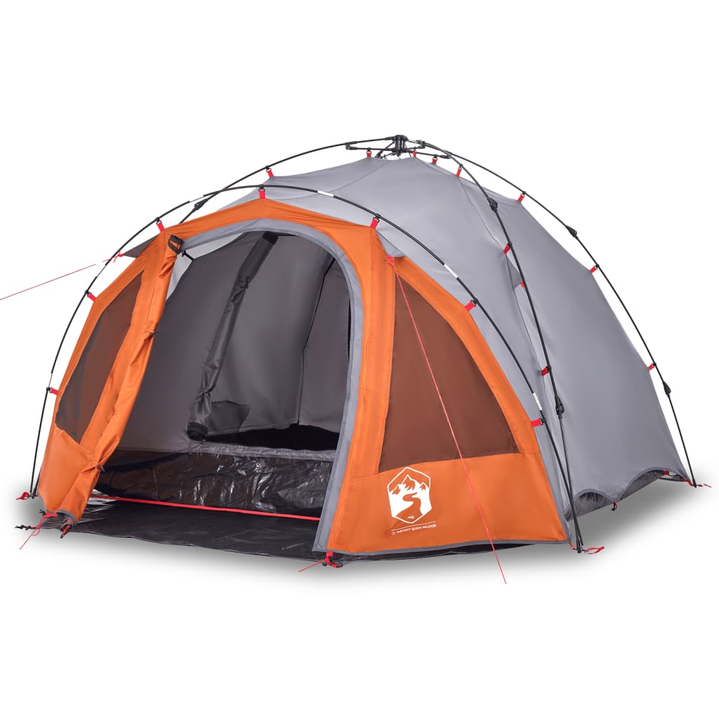 Vidaxl Dome Tent 3-osobowy szybki wydawanie Grey i Orange