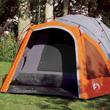 Vidaxl Dome Tent de 3 personas Liberación rápida de gris y naranja